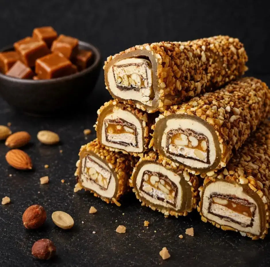 Fresa con Pistacho y Mezcla de Frutos Secos con Caramelo — Premium Turkish Delight Set