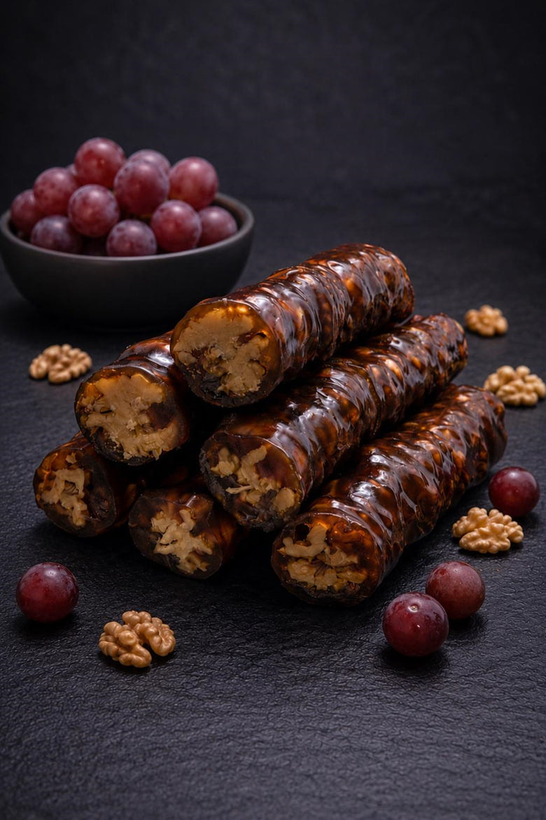 Nueces en zumo de uva negra
